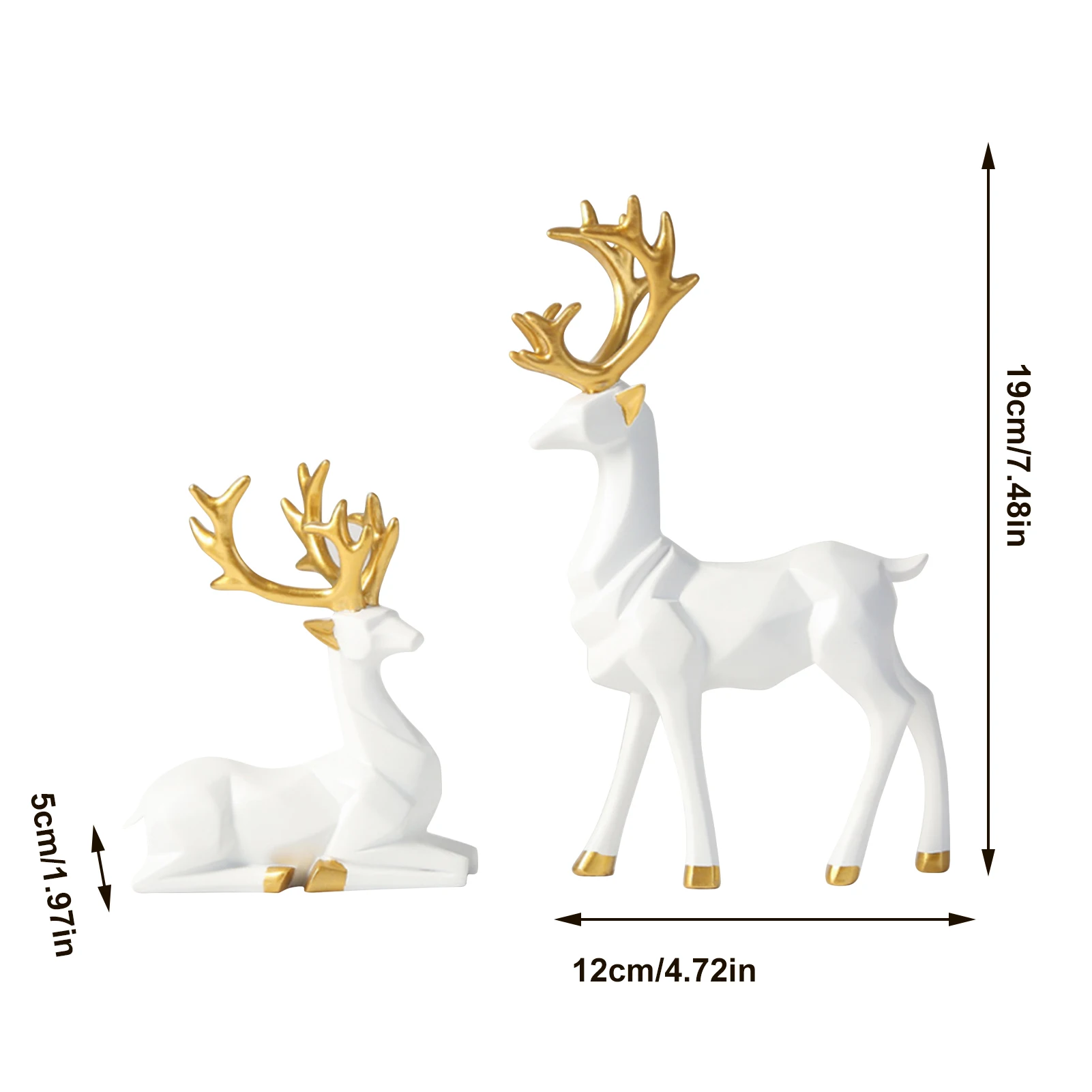 

Nordic Style Home Decor Abstract Lucky Deer Statue Tabletop Ornaments Resin Crafts Elk Sculpture For Home Decoration