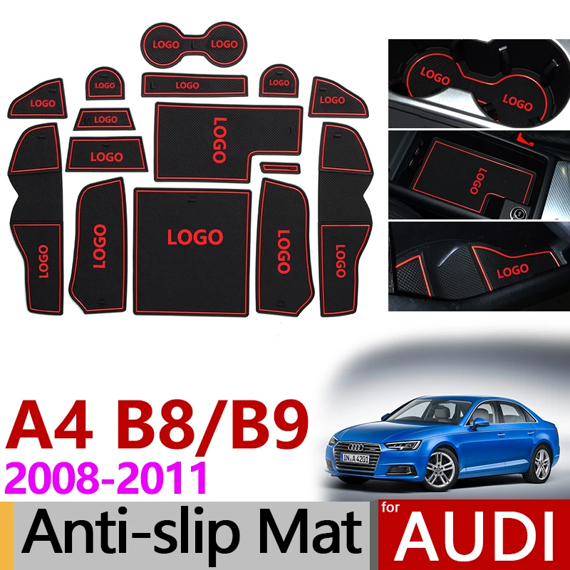 Противоскользящие резиновые ворота слот чашки коврик для Audi A4 B8 2008- 8K A4 B9- 8W SLine S-LINE S4 RS4 аксессуары наклейки