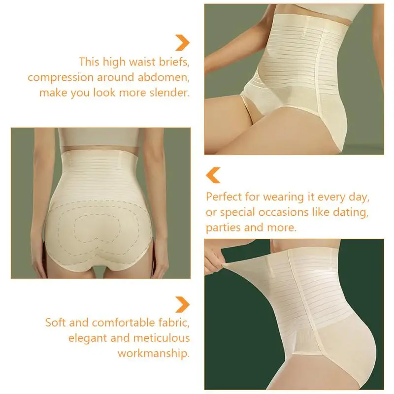 

1pc Women Thin Underwear High Waist Full Coverage Underpants Female Brief