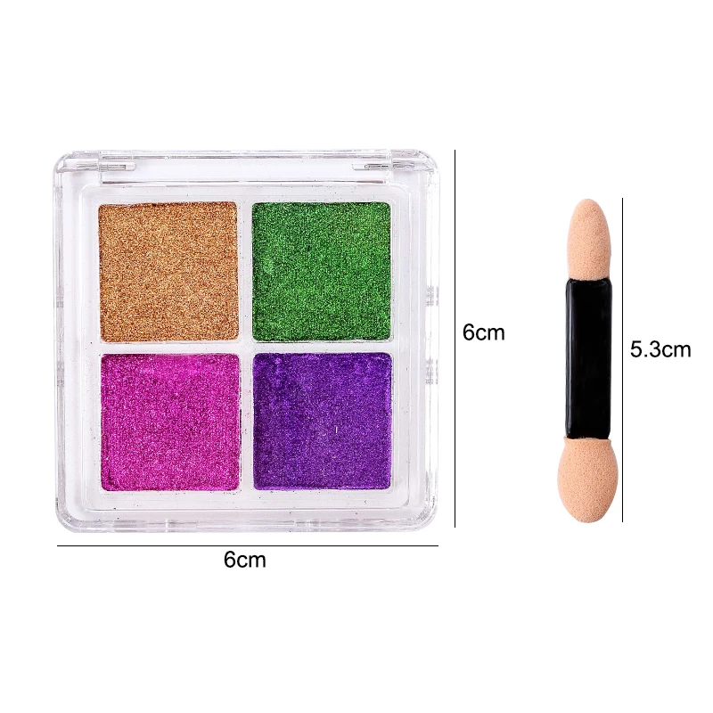 

4 Colors Solid Mirror Magic Nail Glitter Chameleon Laser Powder Holographic Platter Pigment Dust Nail Art Decoration Accessories