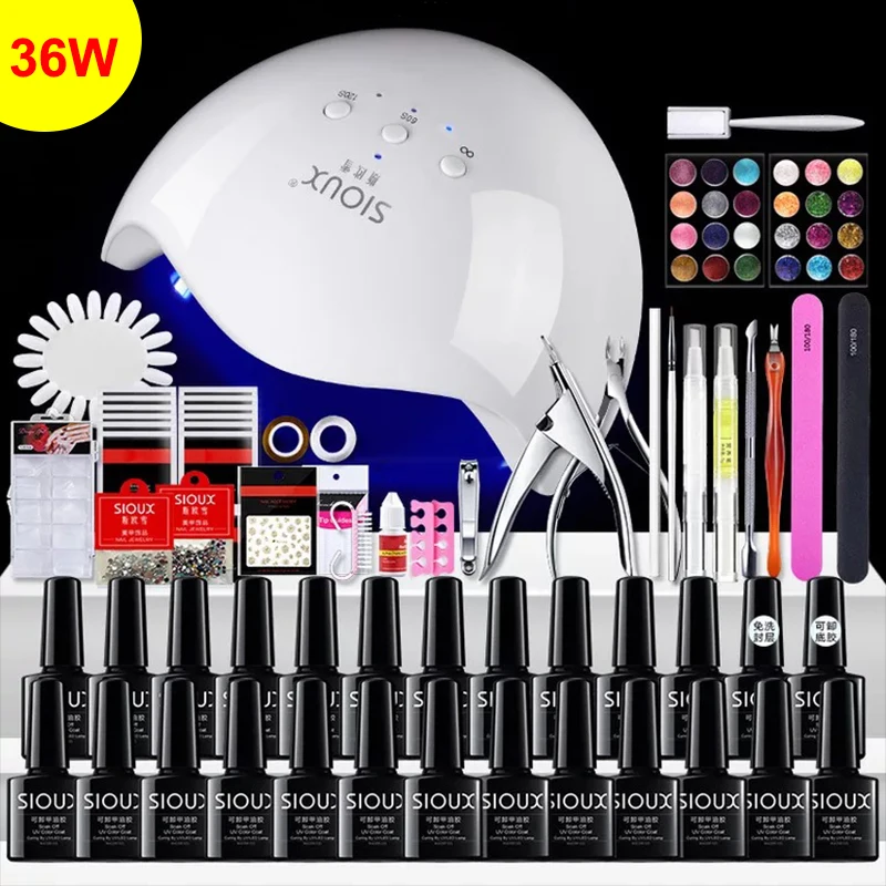 6 бутылок светящийся гель для ногтей маникюрный и педикюрный набор гели