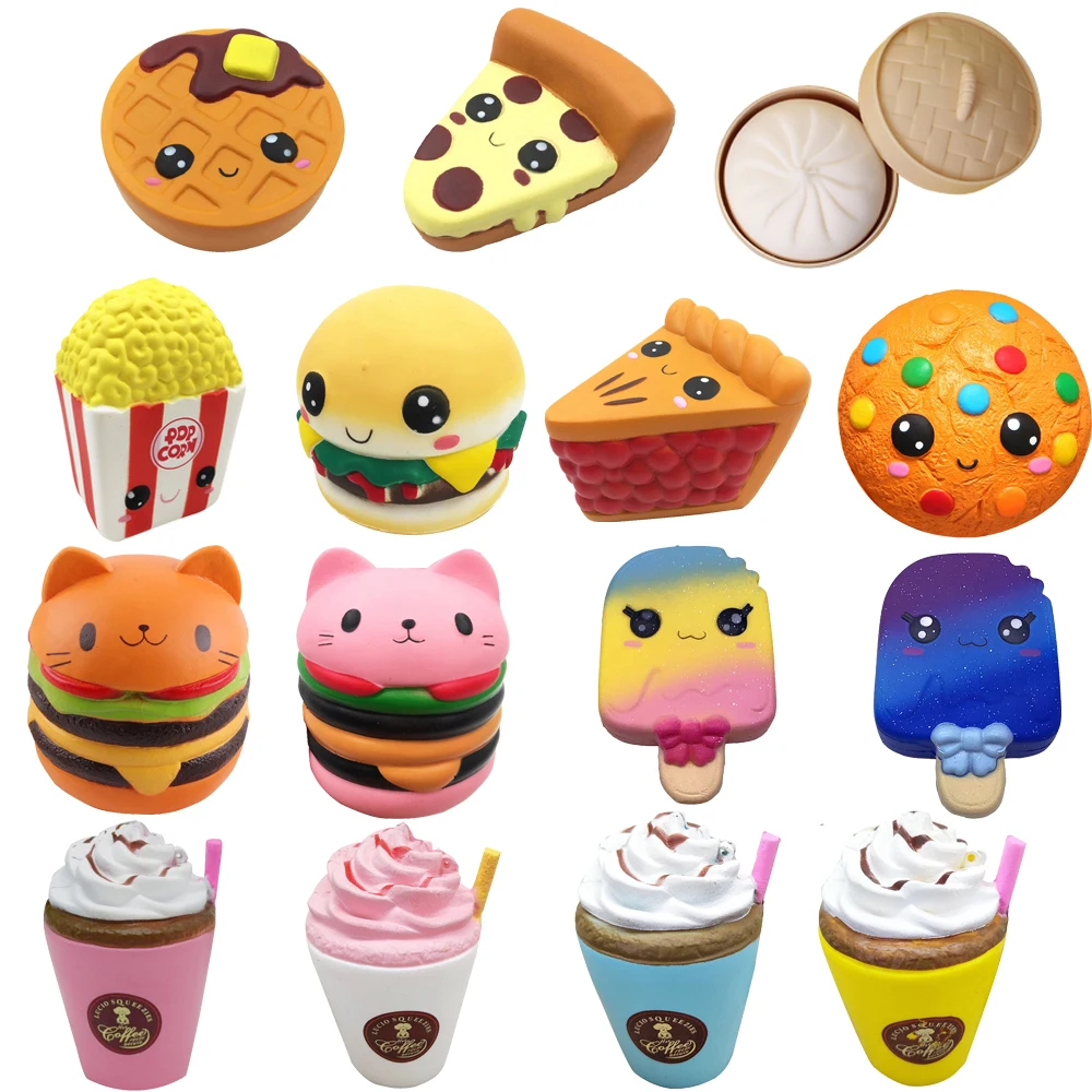 

Funny Cartoon Cute Simulated Expression Bread Mini Squeeze Decompression Toy Anti Stress Relief Healing Sensory Slow Rebound Toy