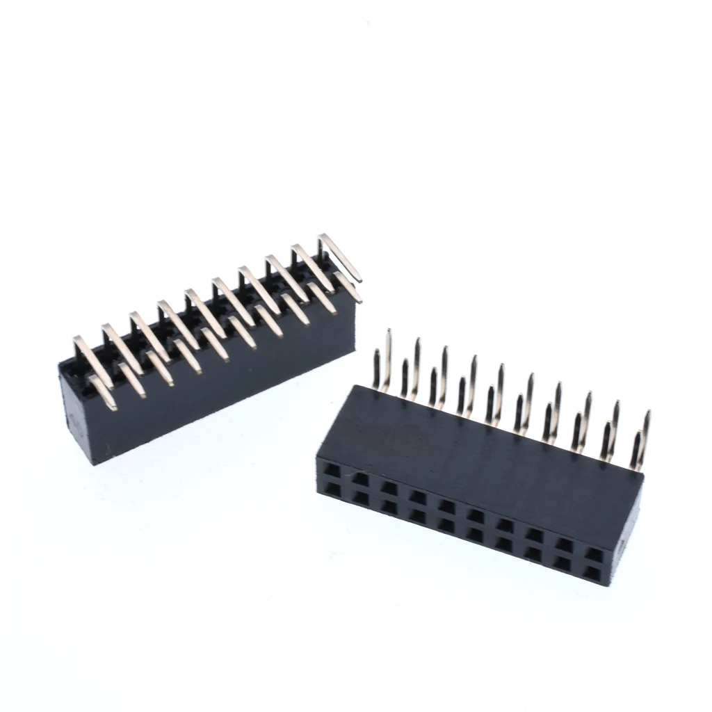 100 шт. шаг 2 54 мм 2x10 Pin 20 контактный угол Женский двухрядный согнутый