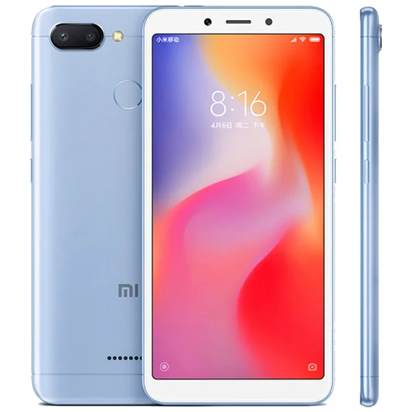 Blue Xiaomi Redmi 6, глобальная версия, 4 Гб ОЗУ, 64 Гб ПЗУ, смартфон Helio P22, четыре ядра, 5,45 дюйма, 18:9, полный экран, 12 Мп+ 5 МП, двойная камера - Цвет: Blue