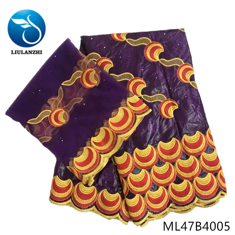 

LIULANZHI african bazin lace fabrics Top sale nigerian riche getzner embroidery for dress 7yards cotton bazin fabric ML47B40