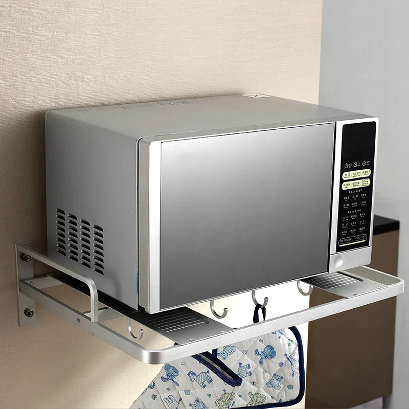 Настенный алюминиевый кронштейн для микроволновой печи кухонная полка хранения