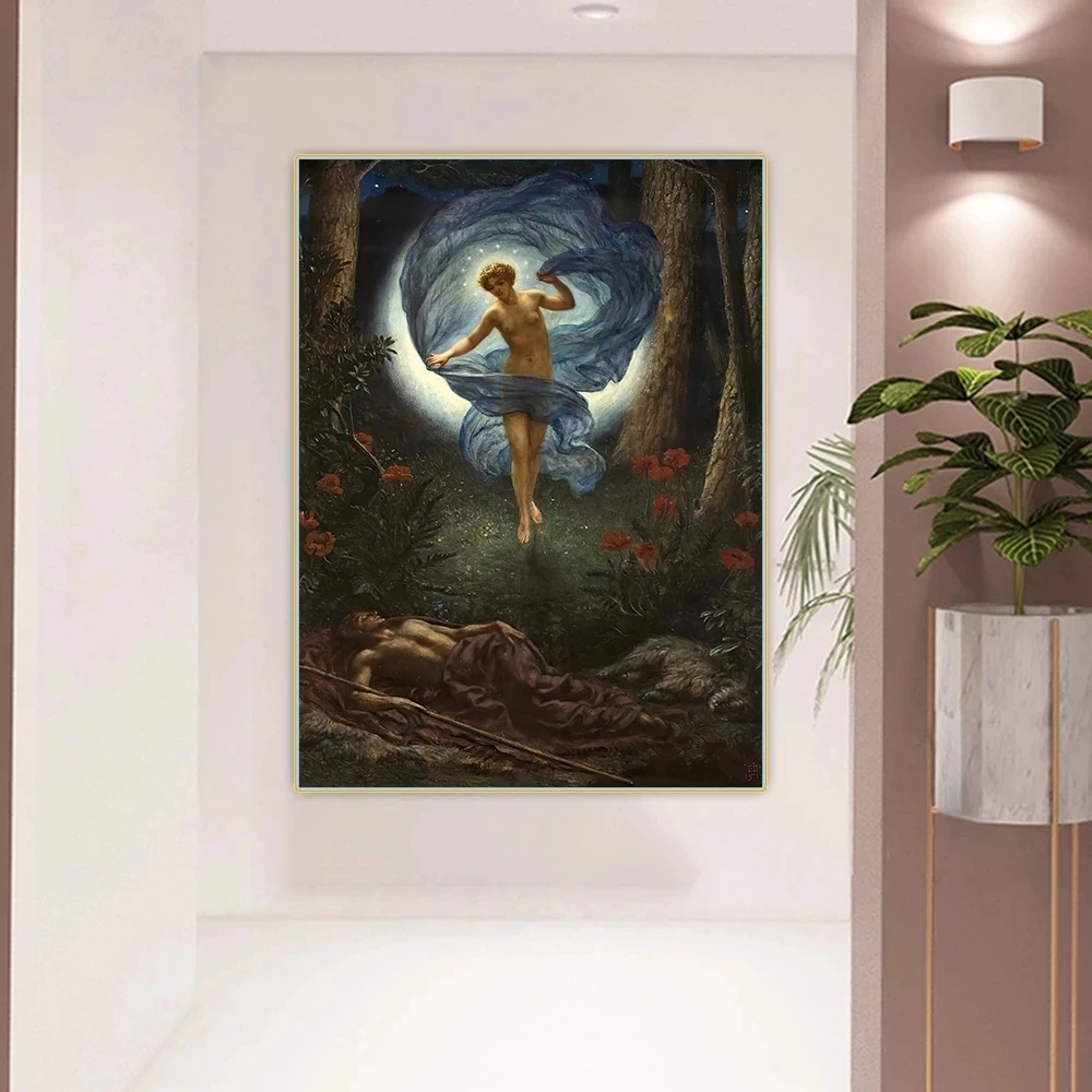 

HD Print Edward Painting Home Decor The Vision Of Endymion Canvas Poster Modular Pictures Modern Living Room No Frame Wall Art