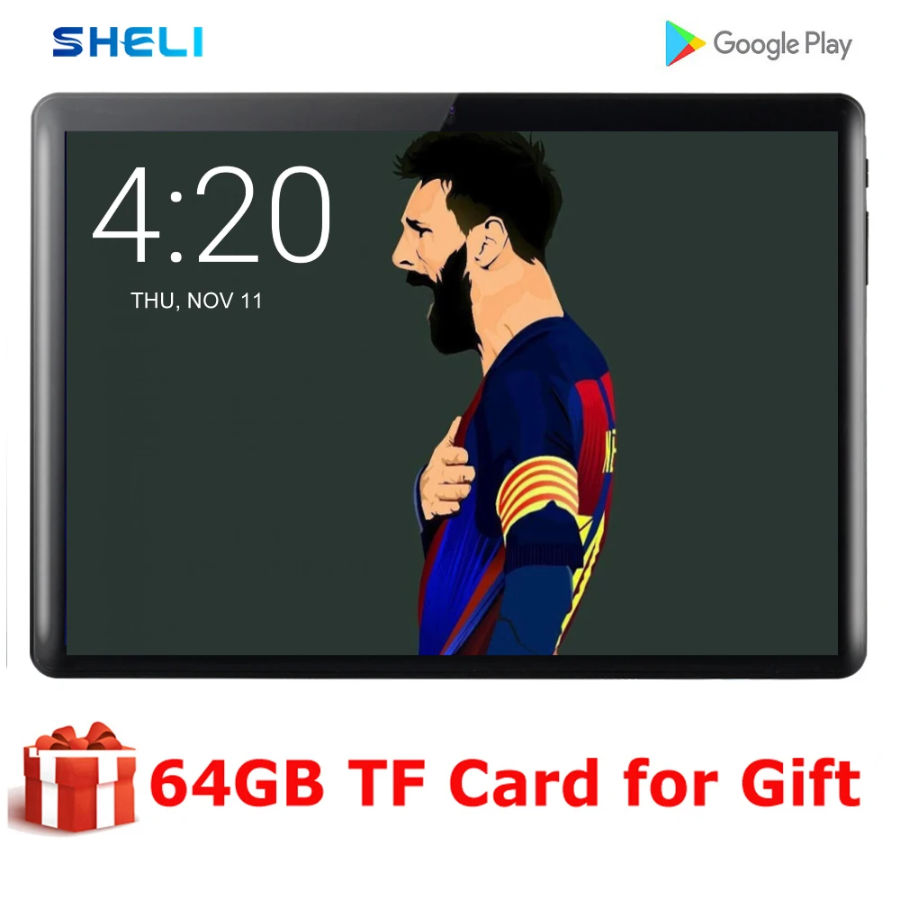 10 дюймовый планшет с четырёхъядерным процессором ОЗУ 32 ГБ ПЗУ Wifi Bluetooth 2 мя