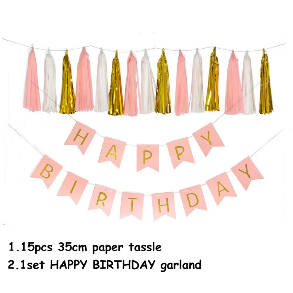 С Днем Рождения Декорации на свадьбу вечеринку украшения Письмо Бумага с витым