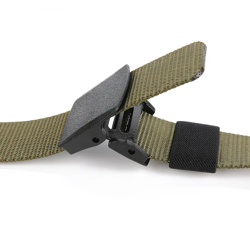 

Men's Outdoor Sports Military Tactical Nylon Adjustable Belt Canvas Waist Belt With Metal Plastic Buckle Male Casual Fabric Belt