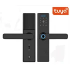 Дверной замок Tuya с идентификацией по отпечатку пальца, умный дом, Wi-Fi, пароль, RFID, разблокировка через приложение