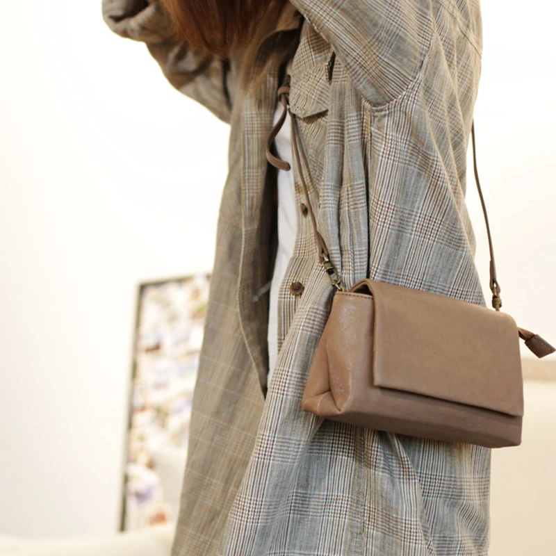 Натуральная овечья кожа мягкая Ретро женская сумка на плечо литературная милая