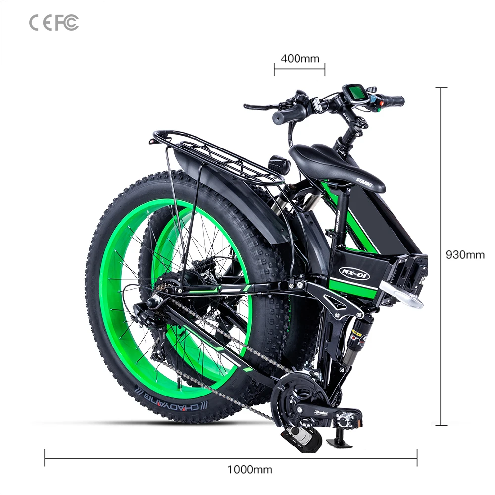 K& J-Green 1000 мощность 48V12. 8AH Снежный велосипед масляный тормоз Алюминиевая Рама складной Электрический горный велосипед электрический велосипед