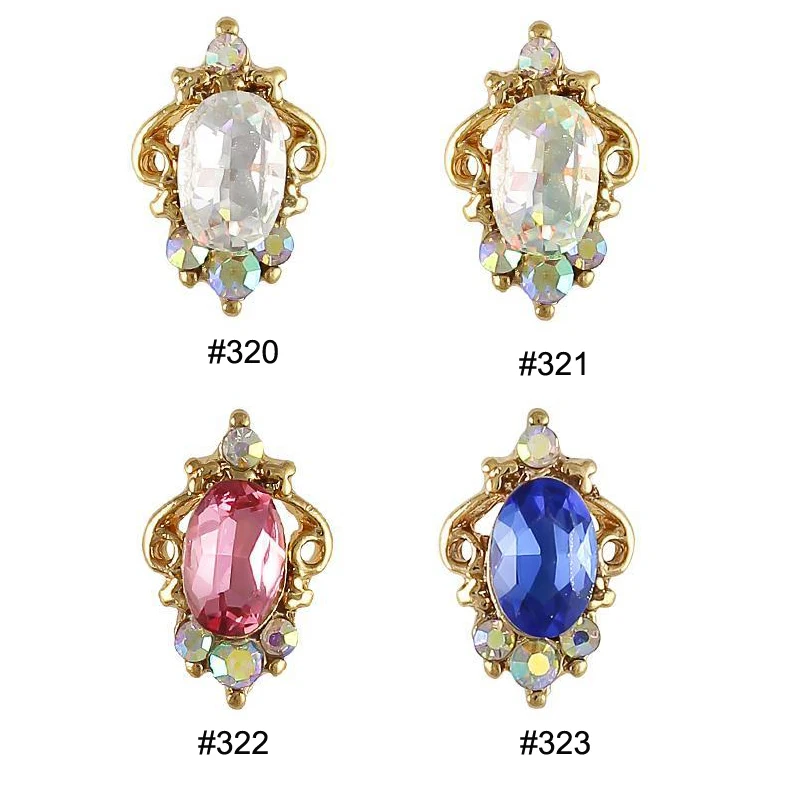

10Pcs New Design gold leaf charm Leopard Moon Rose flower For Nails Decoration Crystal Bow knot Heart pendant Nail Accessory 877
