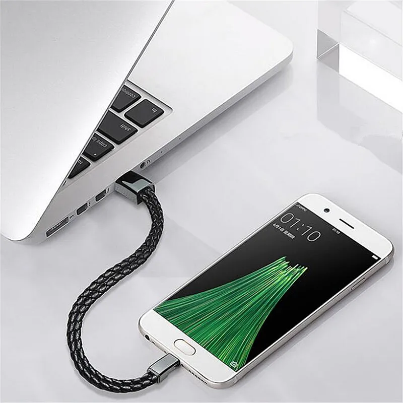 Открытый Портативный кожаный мини микро USB браслет зарядное устройство кабель
