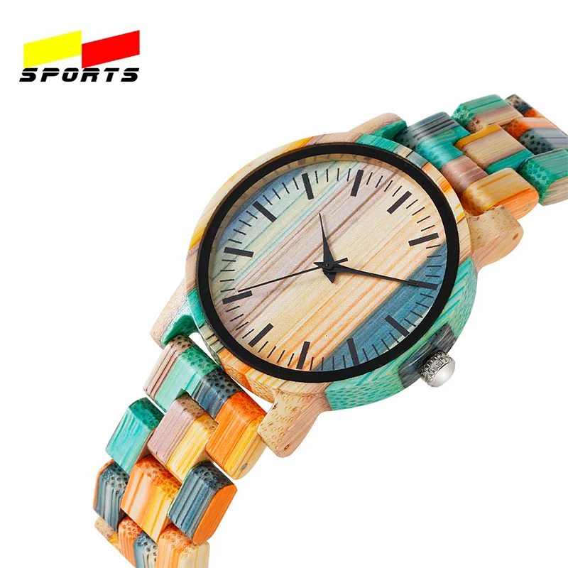 QW спортивные Montre Bambu Dama Madera Relojes De Mujer бамбуковые наручные часы женские деревянные часы с логотипом под заказ