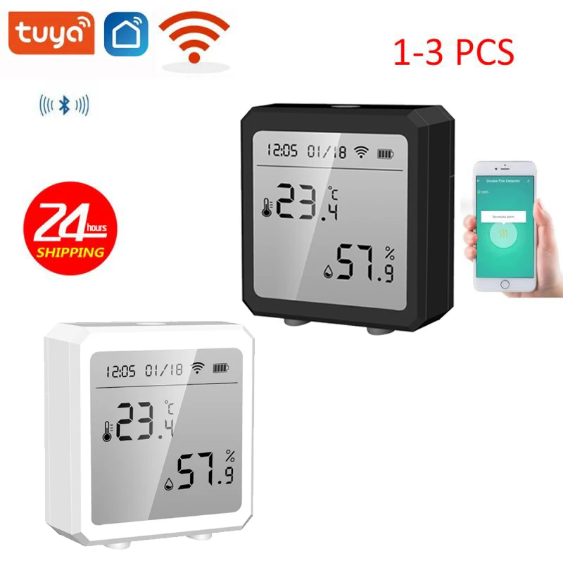 

Tuya Smart Bluetooth-compatible WIFI Temperature and Humidity Sensor Indoor Hygrometer Thermometer Detector for SmartLife App