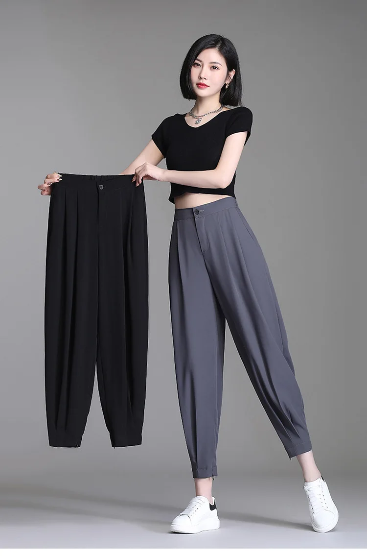 

High Waisted Harem Pants for Women 2021 Summer Streetwear Hip Hop Loose Casual Sweatpants Plus Size 4XL Trousers Joggers 8077
