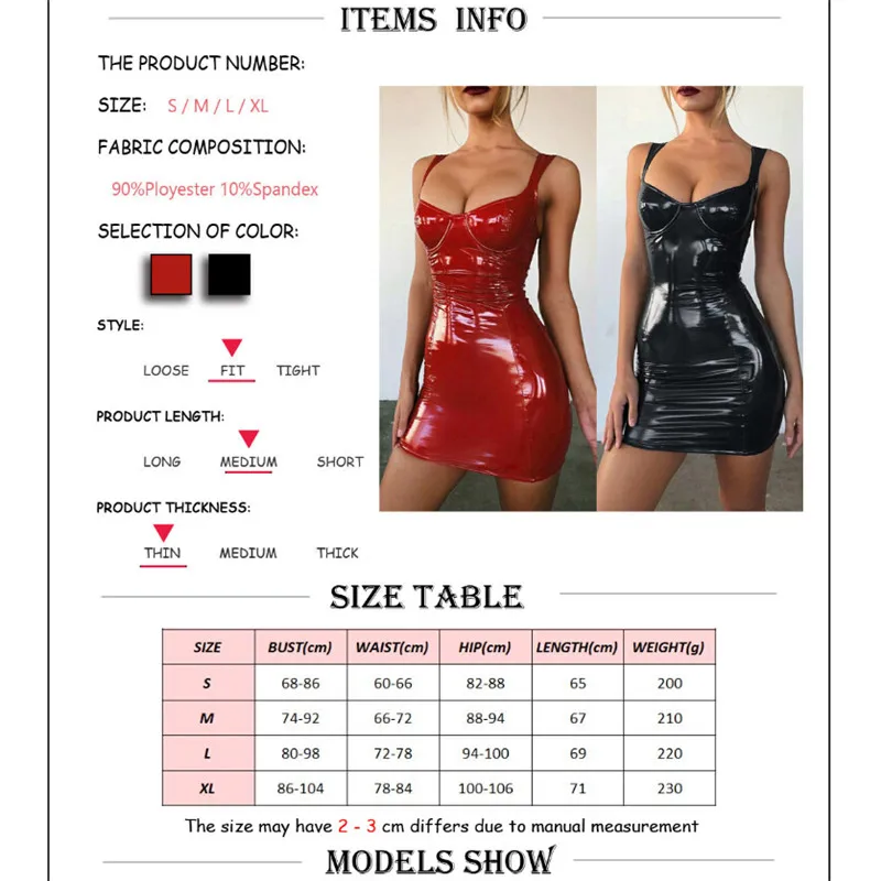 

Women Latex Faux Leather Bodycon Mini Dress 2020 Sleeveless Strap Sexy Club Vestido Dress Women Party Dress