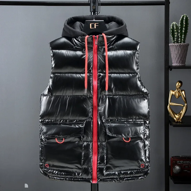 

Ymwmhu 2021 New Winter Men Vest Solid Cotton-Padded Warm Sleeveless Jacket for Man Fashion Zipper Waistcoat Plus Size 5XL