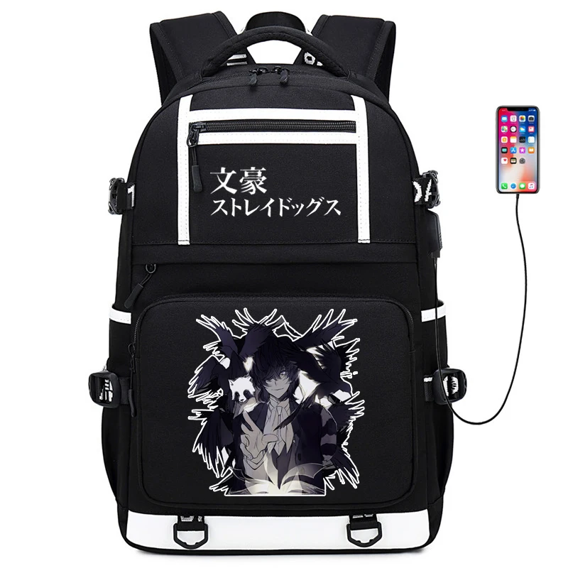 Bungo Stray Dogs Backpack Cosplay Osamu Dazai Anime Canvas Bag Atsushi ...
