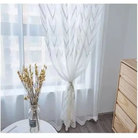 stripe curtain simple modern suitable for bedroom living room balcony white tulle shade curtain