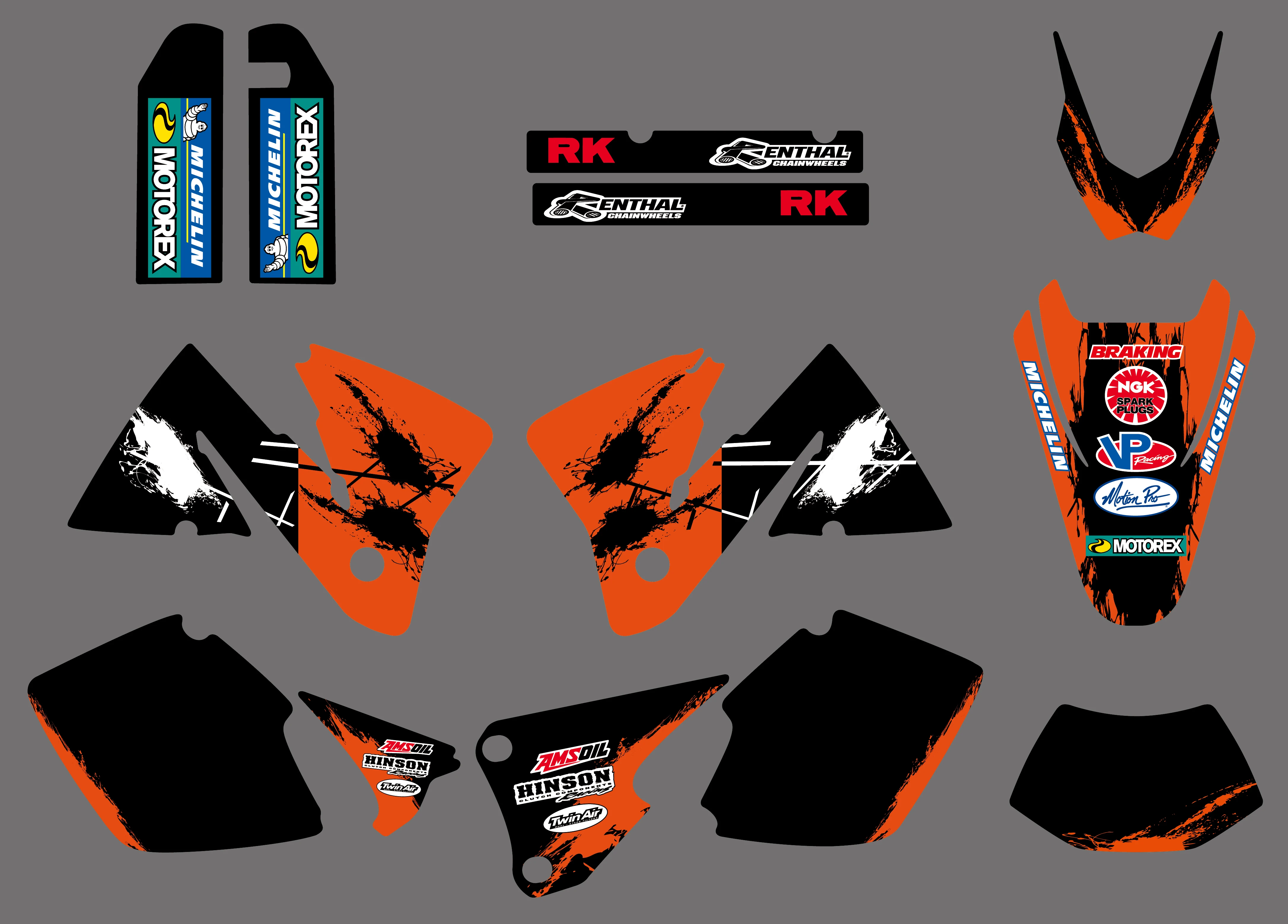 0392 новая команда графика с соответствующими наклейки фон для KTM SX EXC 250 300 350 400 520 MXC