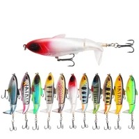 1 pcs whopper popper 9 5cm17 8g topwater fishing lure artificial bait hard plopper soft rotating tail fishing tackle geer