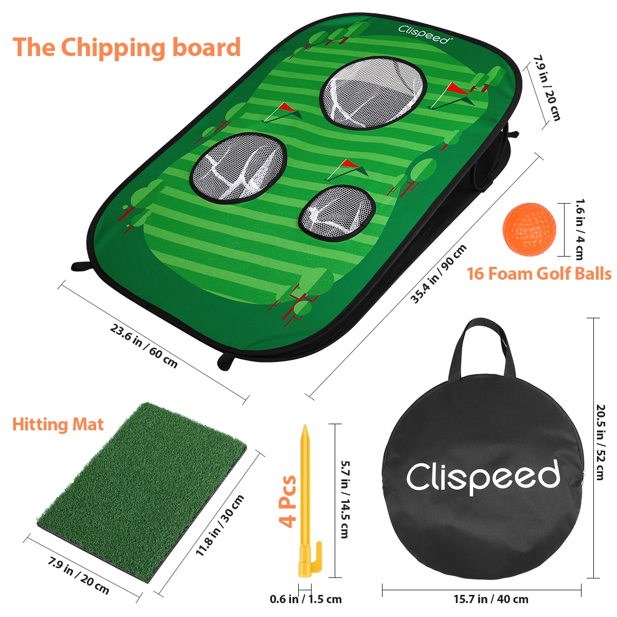 Clispeed Foldable Golf Chipping Net Cornhole Game Set Golfing Target For Indoor Outdoor Practice Training | Спорт и развлечения