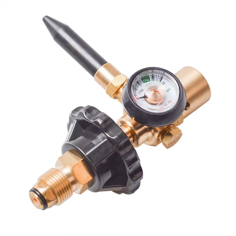 

1Pc Brass Helium Latex Balloon Inflator Regulator for G5/8 Tank Valves 145*135mm Pressure Reducer Brass