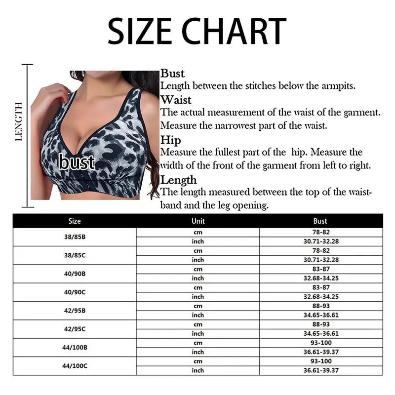 

Women's Bra Leopard Print Thin Front Buckles Underwear Wire Free Gathering And Closing Breasts Anti-Sagging Big Size Bra 2021