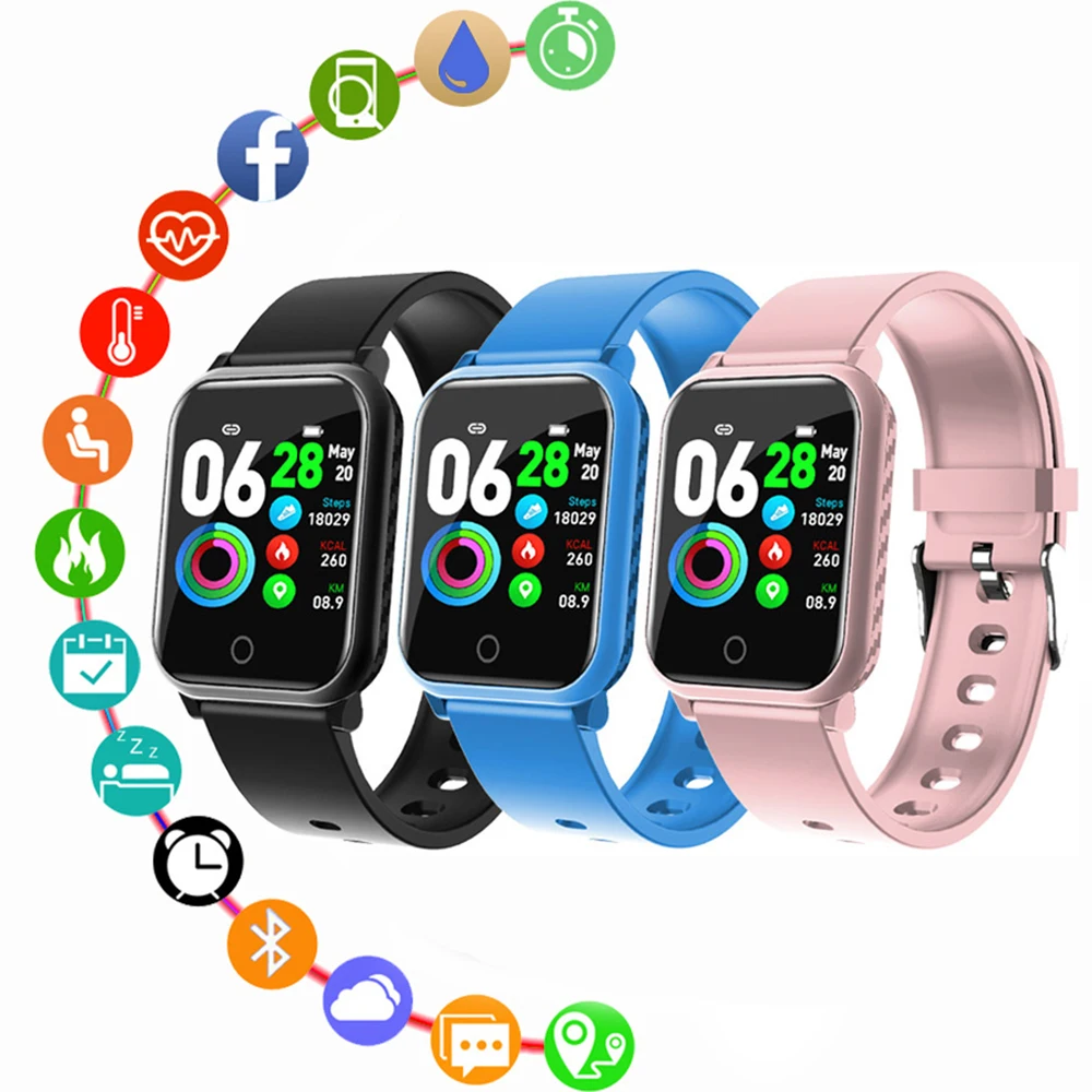 Смарт часы для мужчин и женщин фитнес трекер с шагомером IP67 водонепроницаемый