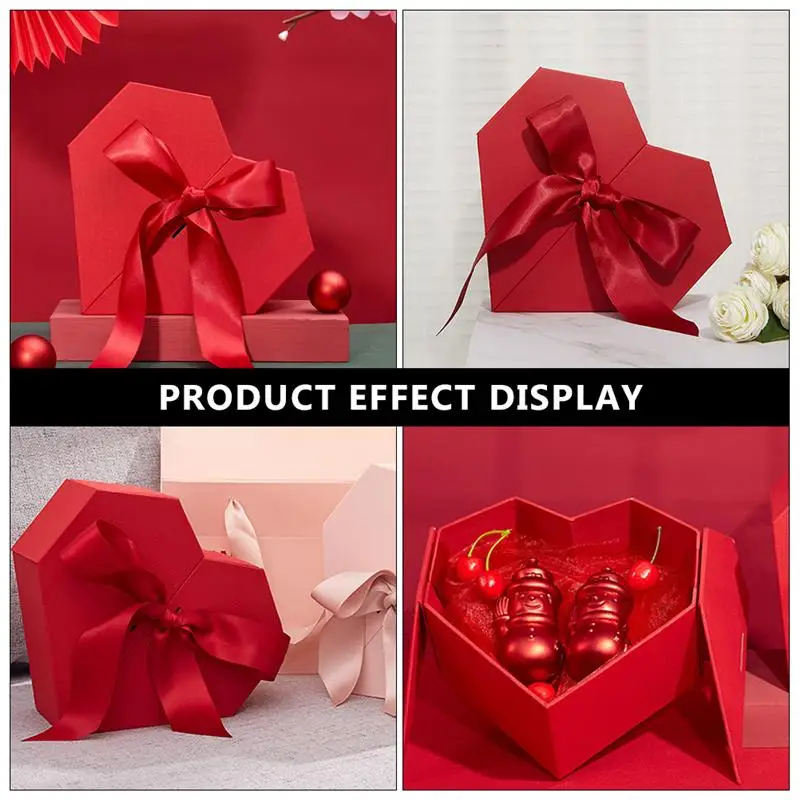 

Lovely Gift Package Box Florist Hat Boxes Wedding Gift Storage Box Red Heart Shaped Candy Boxes for Gifts Christmas Flowers