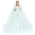 Высококачественное белое платье для свадебной вечеринки платье принцессы элегантная юбка белая головная вуаль Одежда для куклы Барби аксессуары детские игрушки