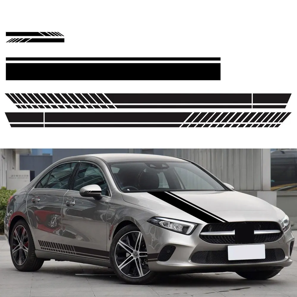 

5Pcs Car Side Door Body Hood Rearview Mirror Decal Stripes Sticker Racing Decals