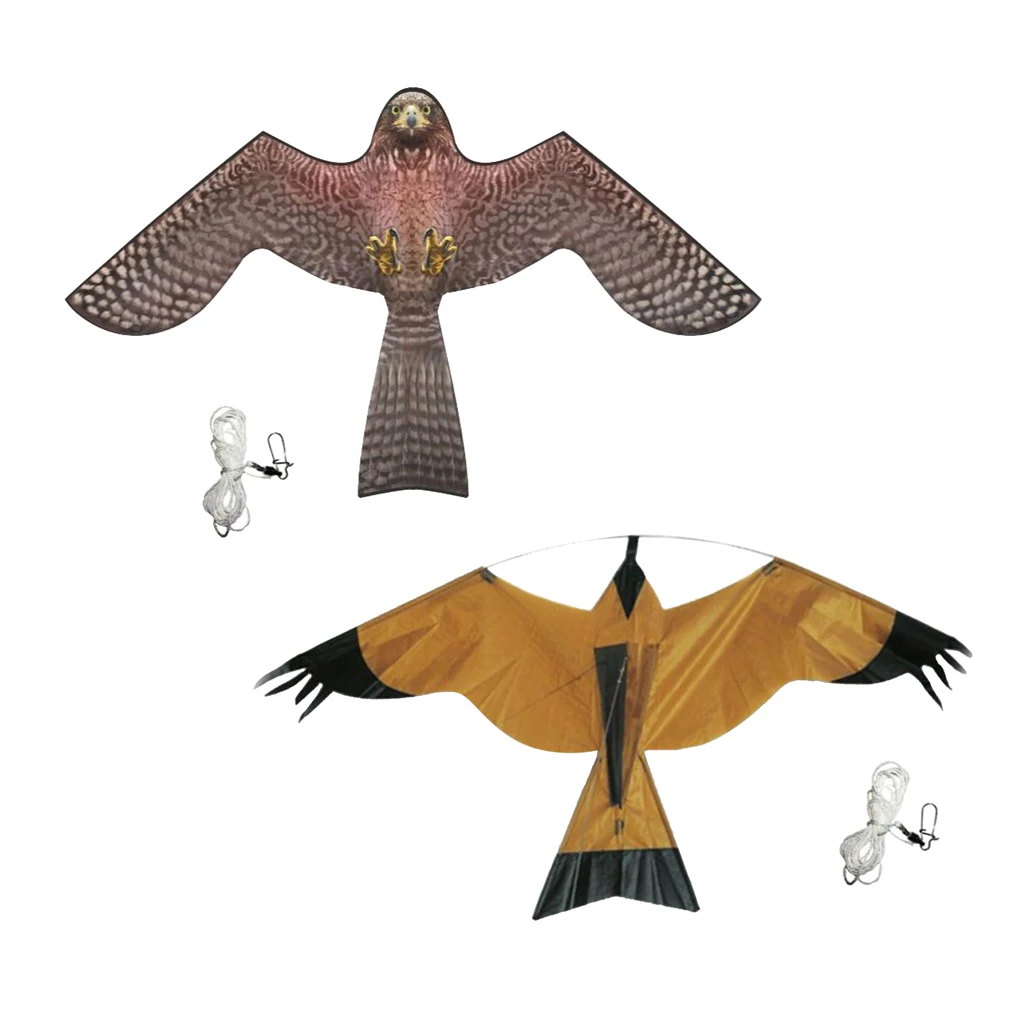 2 шт Hawk Bird Scarer, Обрезной воздушный змей в форме ястреба для отпугивания птиц из урожаев и вне зданий-кайт