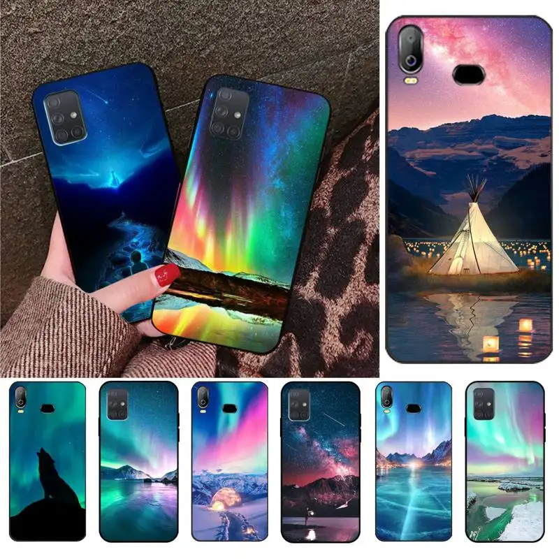 

HPCHCJHM Northern lights cover TPU Soft Silicone Phone Case Cover For Samsung A10 A20 A30 A40 A50 A70 A71 A51 A6 A8 2018