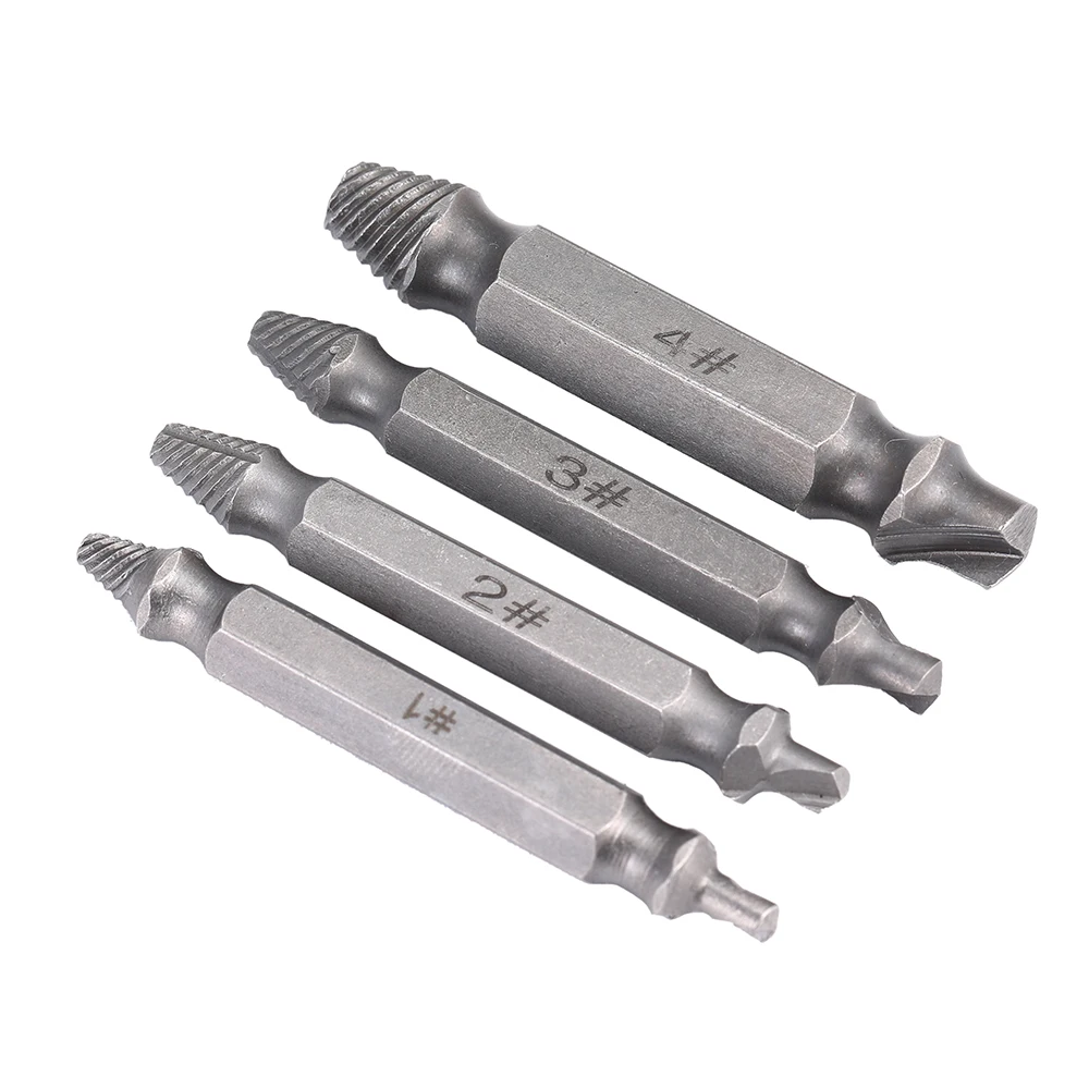 

4Pcs Sliding Tooth End Broken Screw Extractor, Can Easily Remove Peeled Or Damaged Screws, Double-End Peeling Unloader Hand Tool