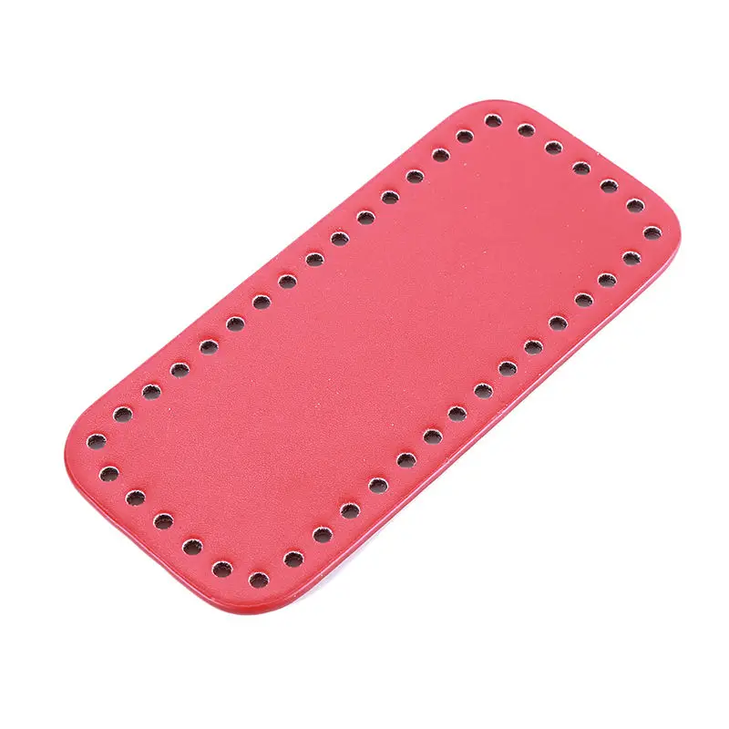 

Creative New Hot Bottom for Knitting Bag PU Patent Leather Bag Accessories Rectangle Bottom with Holes Diy Crochet Bag Bottom