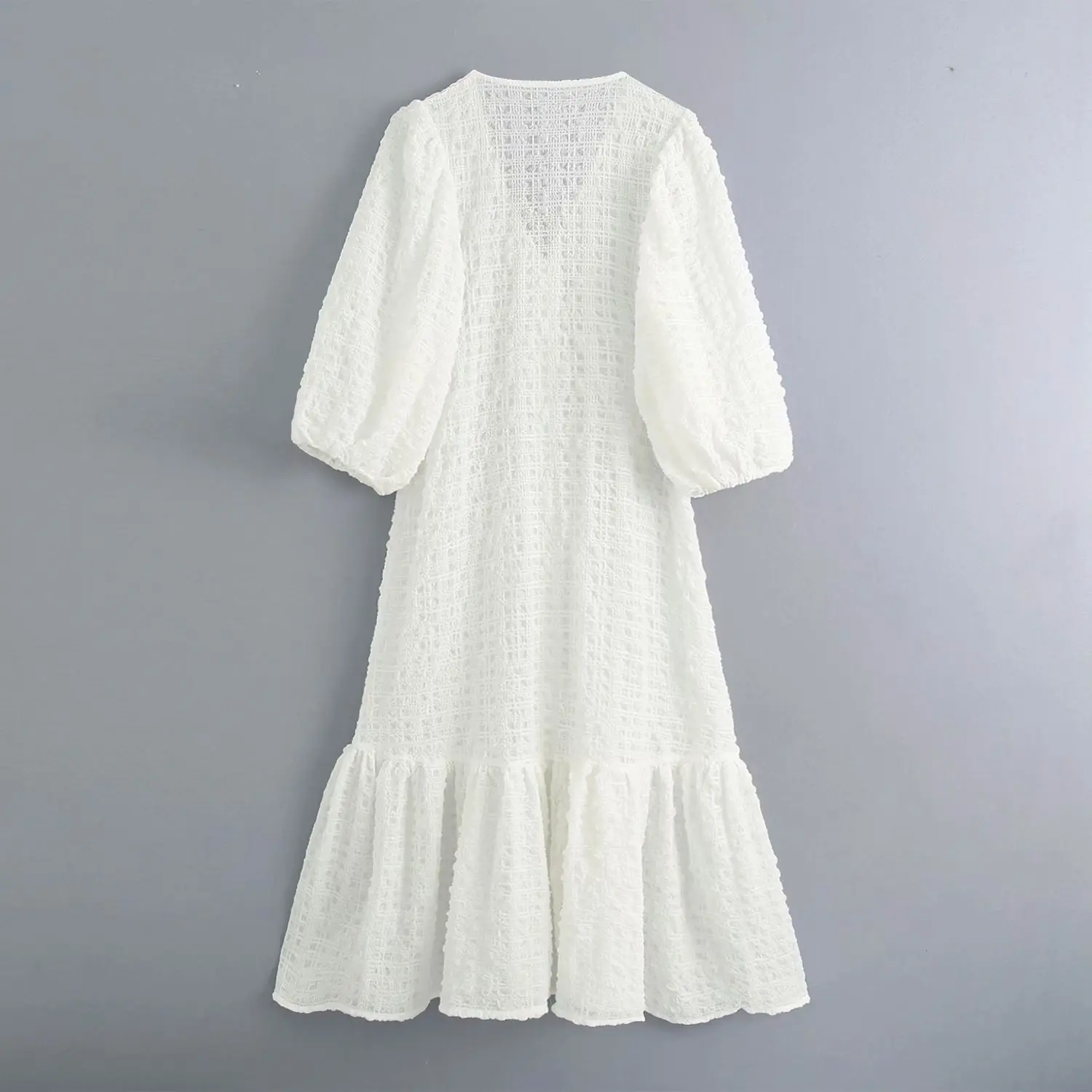 

Women 2021 New Spring Summer Sexy Dresses Small Fresh Solid Color Fashion Elegant Temperament Oversized Puff Sleeve Chic Dress