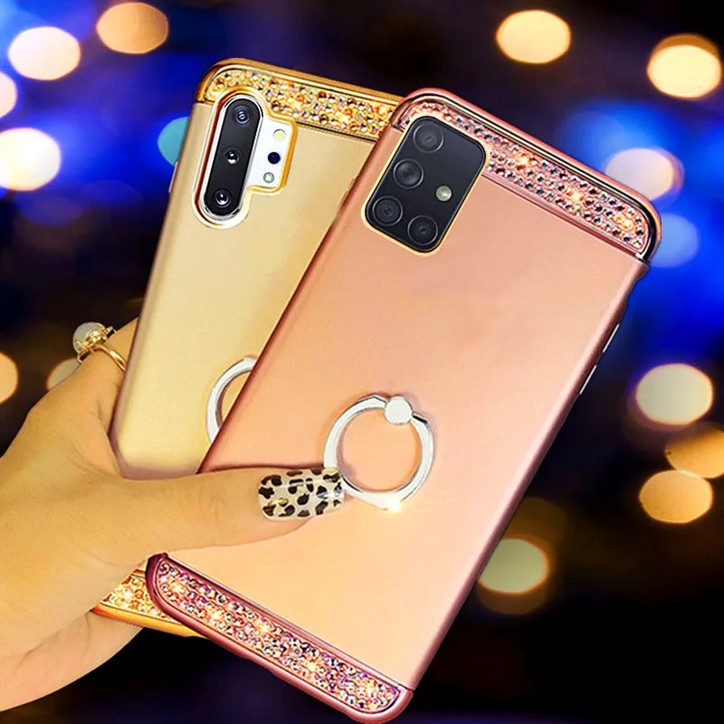 Модный прочный армированный чехол для телефона украшеннный горным хрусталем