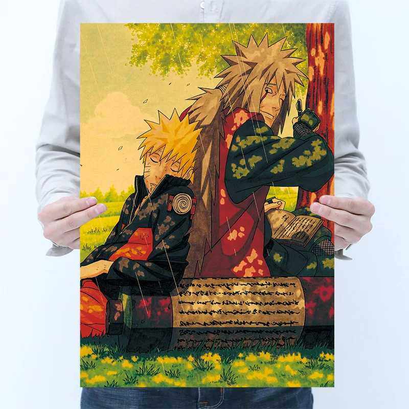 

Ninja 4th generation and 7th generation ninja Uzumaki creative novelty kraft paper retro poster nostalgic decor wall stickers