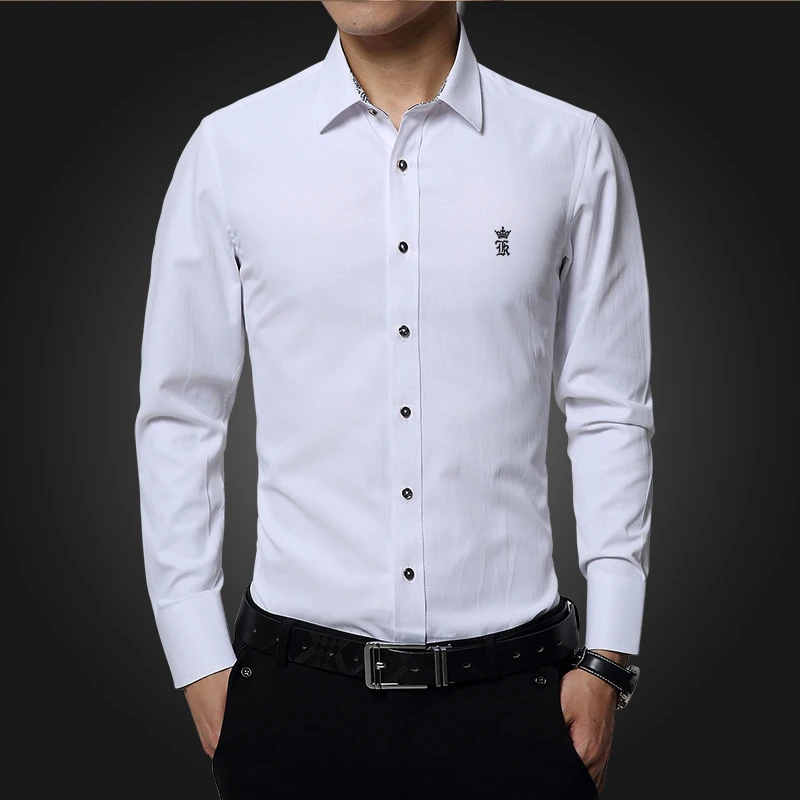 2021 Sergio K Aramy ALEATORY Men shirt printing cardigan slim long-sleeved social casual top embroidered high-quality shirt