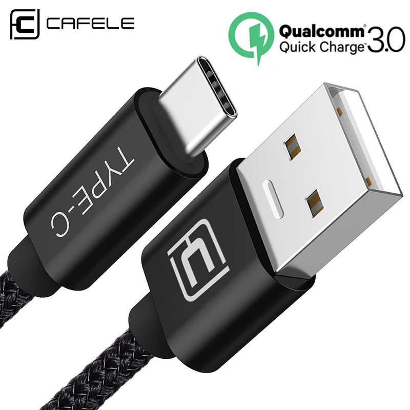 Кабель USB Type C 2m Поддержка QC 3 0 Быстрая зарядка 200 см кабель для Samsung Galaxy S9 Type-c черный