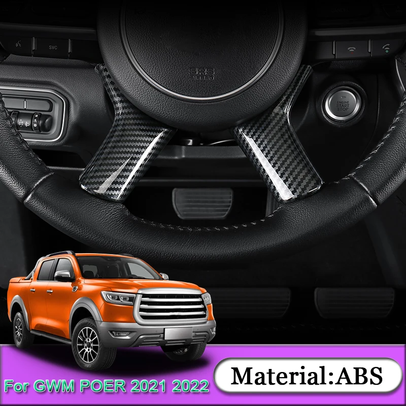 

For Great Wall Cannon GWM Poer Ute 2021 2022 Car Steering Wheel Decorative Frame Sticker Sequins Cover Automobiles Accessories