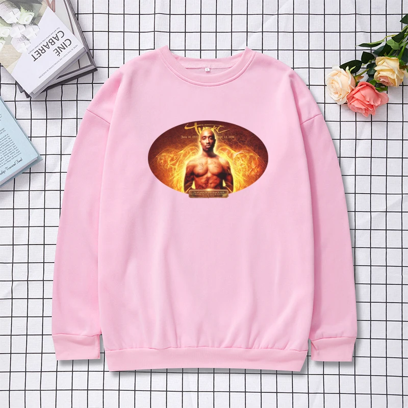 

Hot Sale Autumn 2Pac Sweatshirt Cool Style Hoodie Tops Unisex Korean version Casual White Oversized Hoodies Tops