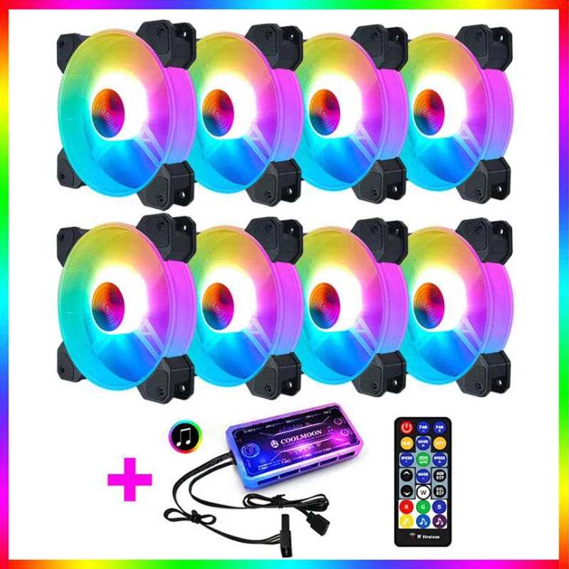 Цветной вентилятор для компьютера 120 мм RGB чехол ПК охлаждающий регулировка