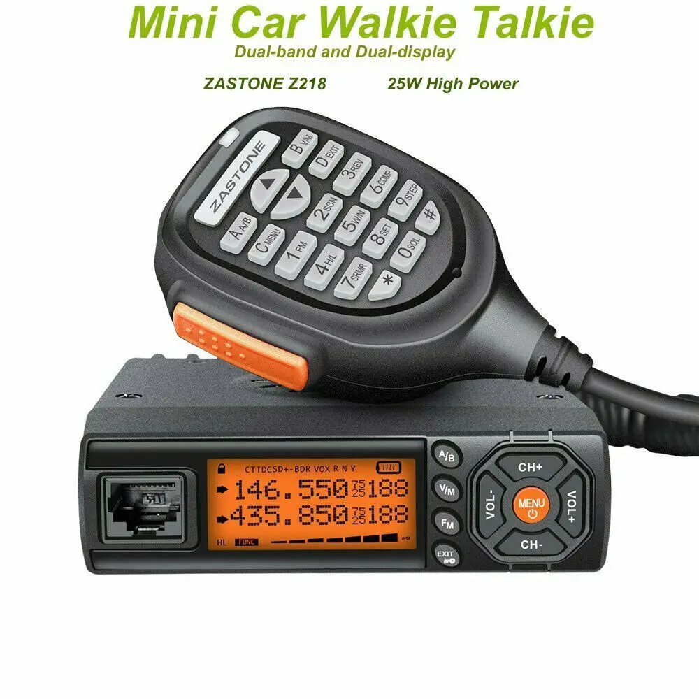 Zastone Z218 Mini Car Mobile Radio 25W Dual Band Transceiver 10KM Walkie Talkie | Мобильные телефоны и аксессуары