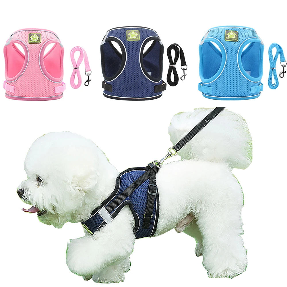

Reflective Safety Pet Dog Harness and Leash Set for Small Medium Dogs Cat Harnesses Vest Puppy Chest Strap Pug Chihuahua Bulldog