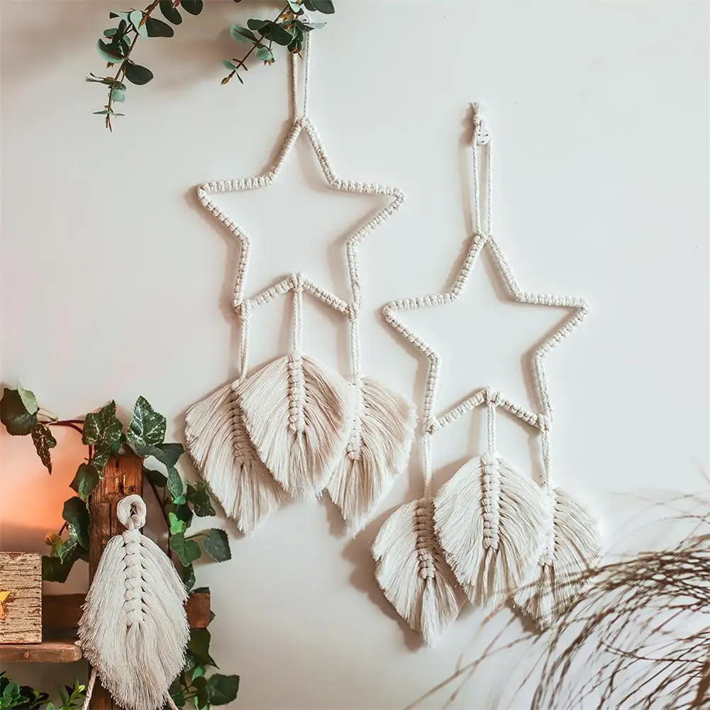 

1pc Bohemian Dream Catcher Macrame Star Handwoven Wall Hanging DreamCatcher Ornament For Bedroom Living Room Decoration